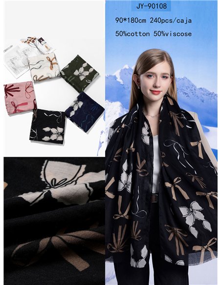 Bow print scarf