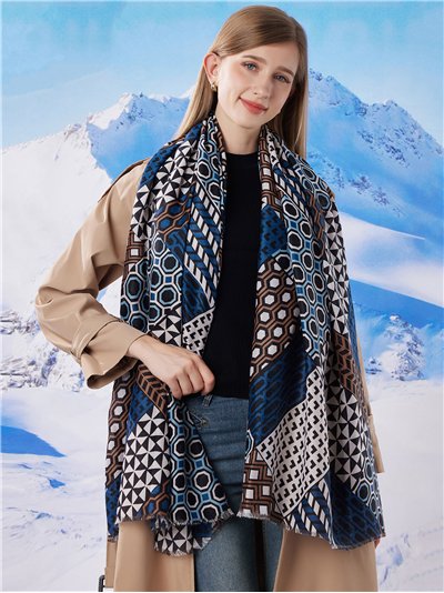 Pañuelo geométrico desflecado