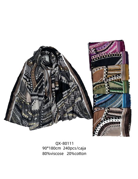 Pañuelo ondas metalizadas