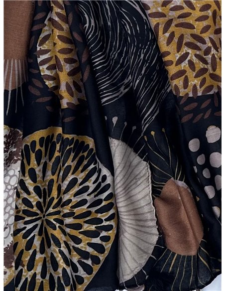 Boho circle print scarf with tassels