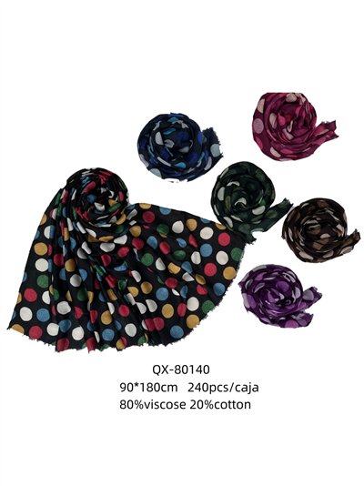 Pañuelo lunares desflecado 2