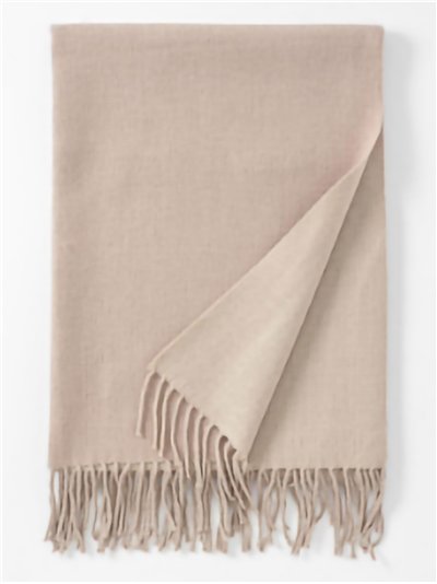 Bufanda lisa suave flecos