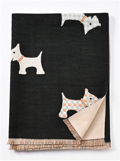 Bufanda estampada de perritos