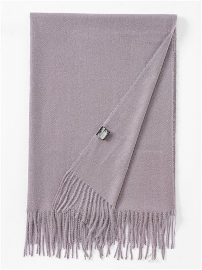 Bufanda lisa suave flecos