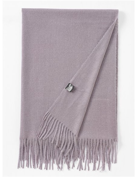 Bufanda lisa suave flecos