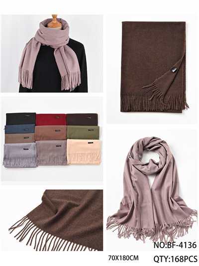 Bufanda lisa suave flecos 2