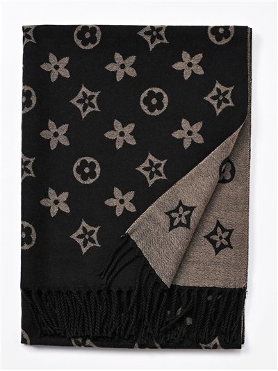 Bufanda jacquard estrellas y flores