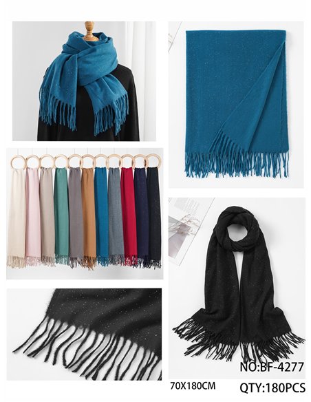 Bufanda soft glitter flecos