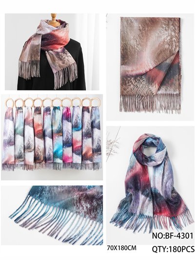 Bufanda estampado acuarela multicolor 2