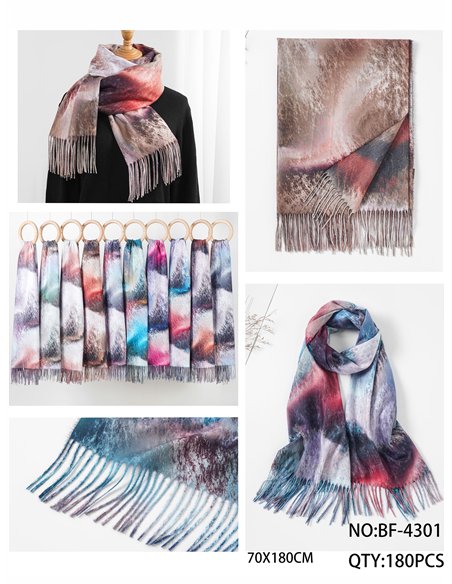 Bufanda estampado acuarela multicolor