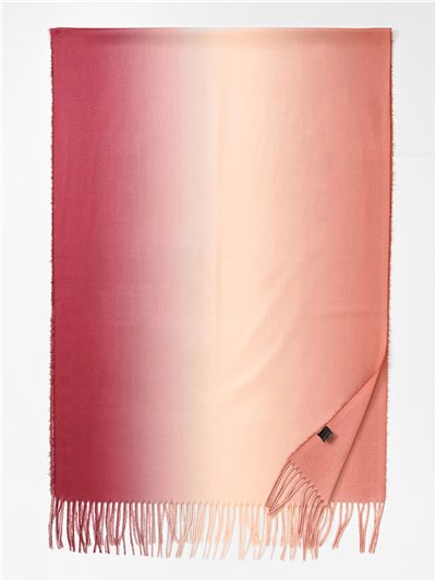 Bufanda degradada tonos pastel flecos