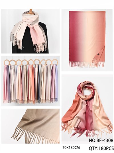 Bufanda degradada tonos pastel flecos 2