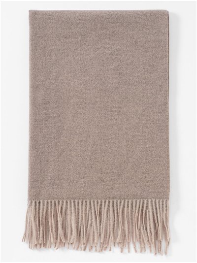 Bufanda lisa tacto cashmere flecos