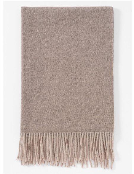 Bufanda lisa tacto cashmere flecos