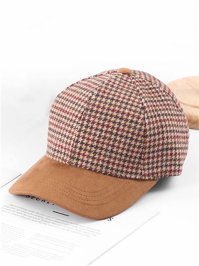 Gorra béisbol pata de gallo con visera ante