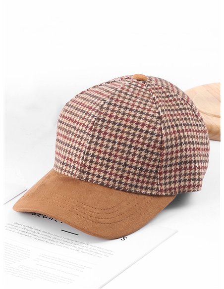 Gorra béisbol pata de gallo con visera ante