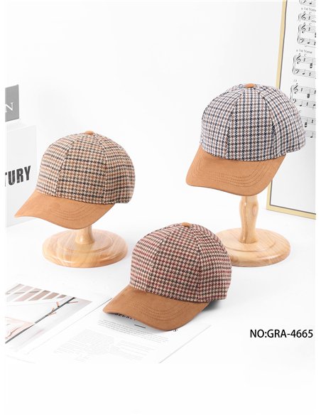 Gorra béisbol pata de gallo con visera ante