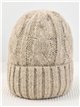 Gorro punto trenzado vuelta tacto cachemira