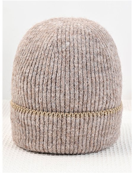 Gorro punto franja metalizada tacto cachemira
