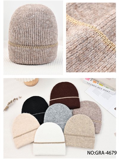 Gorro punto franja metalizada tacto cachemira 2