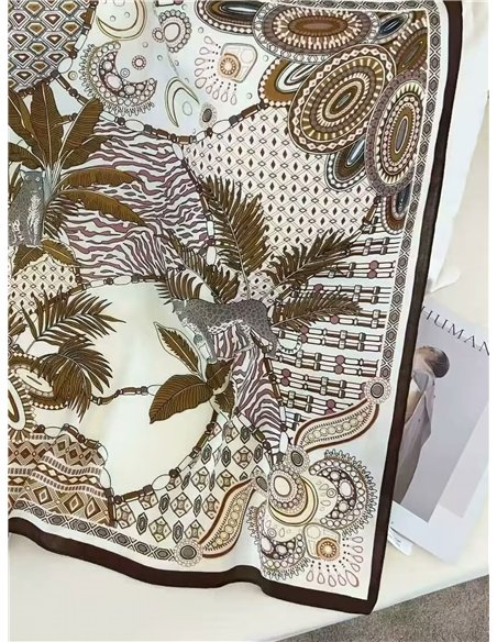 Pañuelo pequeño efecto seda cuadrado safari