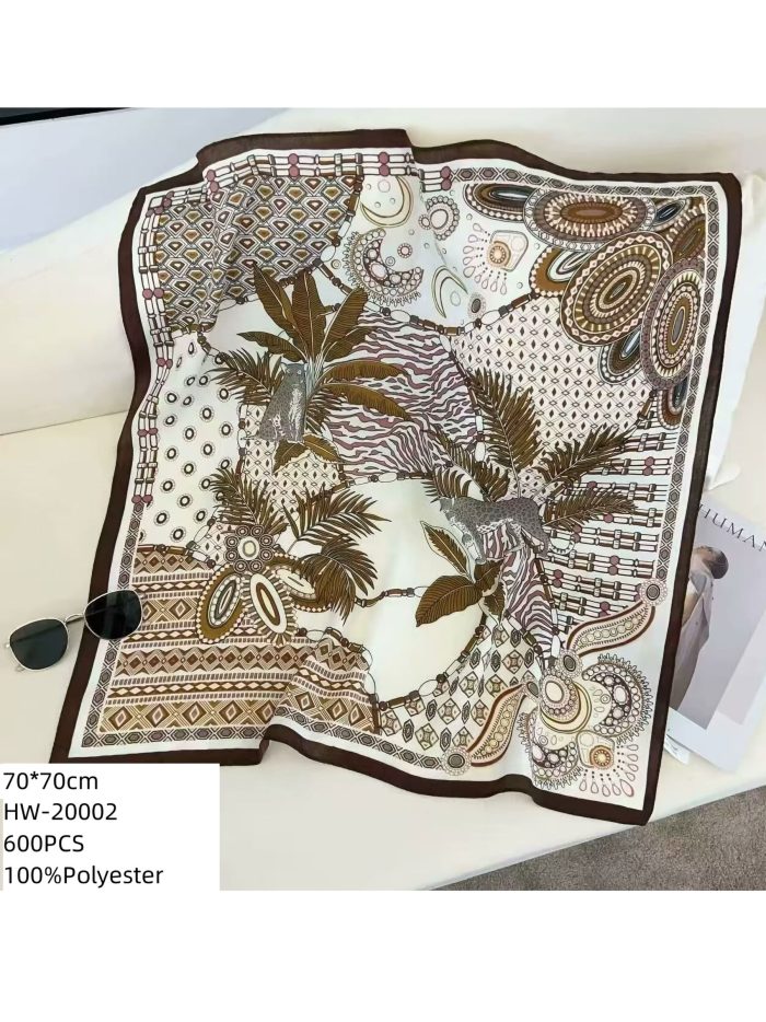 Pañuelo pequeño efecto seda cuadrado safari