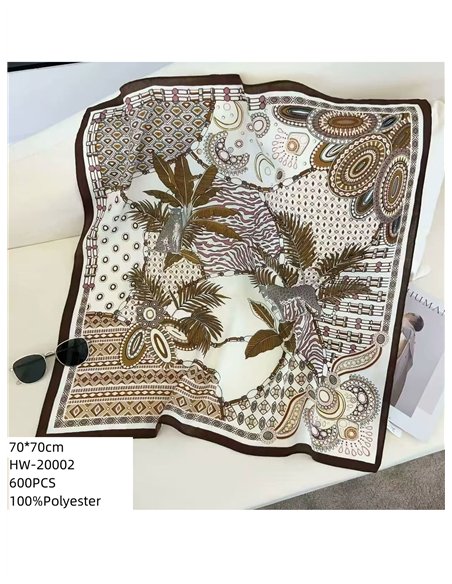 Pañuelo pequeño efecto seda cuadrado safari