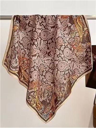 Pañuelo pequeño efecto seda cuadrado paisley