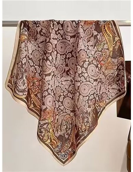 Pañuelo pequeño efecto seda cuadrado paisley