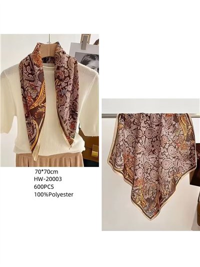 Pañuelo pequeño efecto seda cuadrado paisley 2