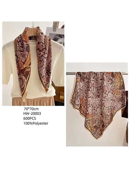 Pañuelo pequeño efecto seda cuadrado paisley