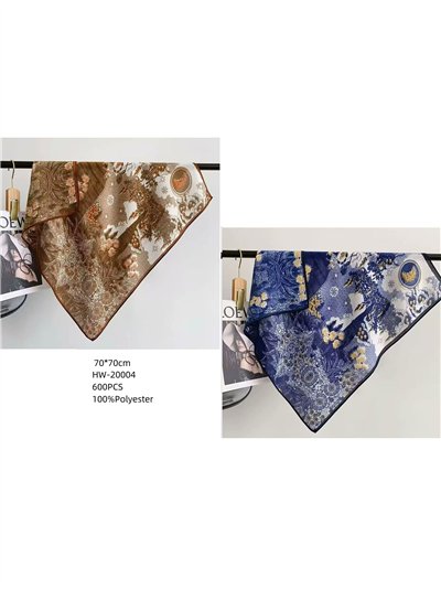 Pañuelo pequeño efecto seda cuadrado flores 2