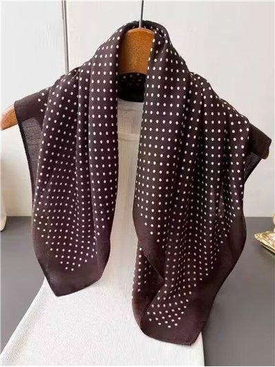 Pañuelo pequeño efecto seda cuadrado topos mini