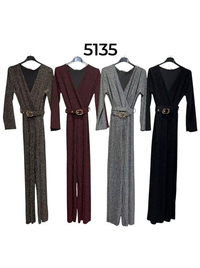 Mono fiesta largo de lurex con cinturón