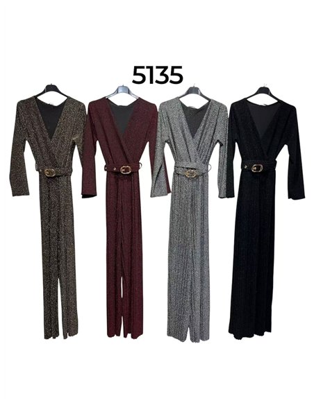 Mono fiesta largo de lurex con cinturón