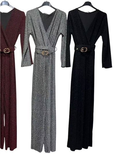 Mono fiesta largo de lurex con cinturón 2