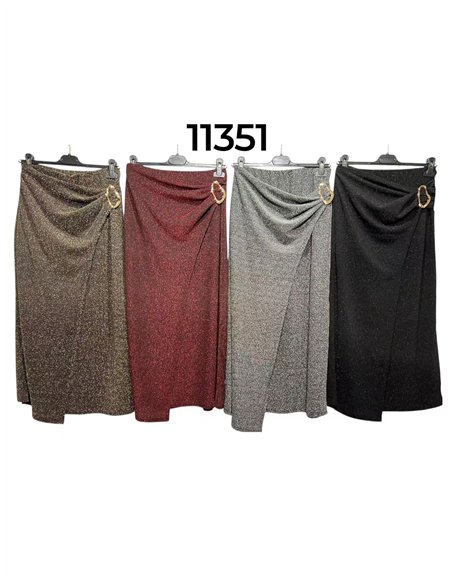 Falda fiesta lurex pareo con hebilla