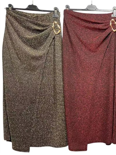 Falda fiesta lurex pareo con hebilla 2