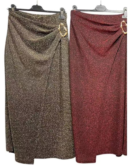 Falda fiesta lurex pareo con hebilla