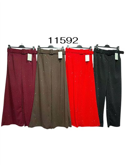 Pantalón fiesta wide-leg strass