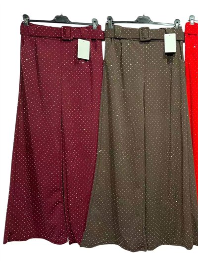 Pantalón fiesta wide-leg strass 2