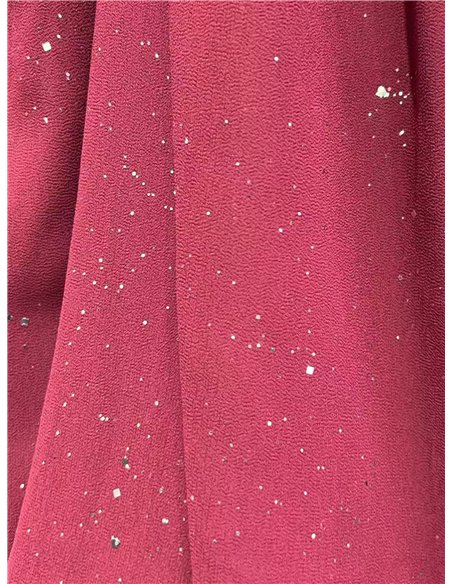 Vestido fiesta largo plisado gasa con brillo