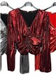 Blusa fiesta fruncido metalizado