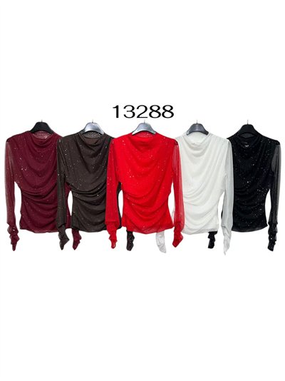 Top fiesta fruncido de tul con brillo