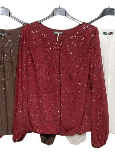 Blusa fiesta gasa con brillo 2