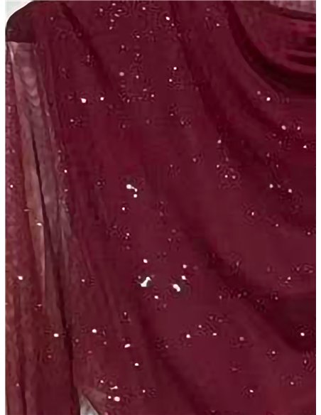 Blusa fiesta de tul con brillo detalle metálico