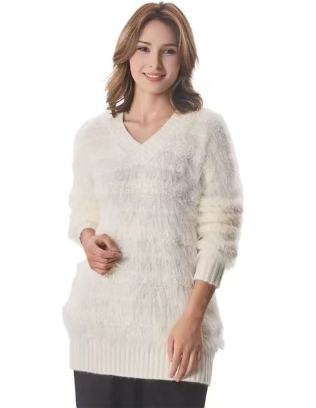 Jersey pelo suave escote pico