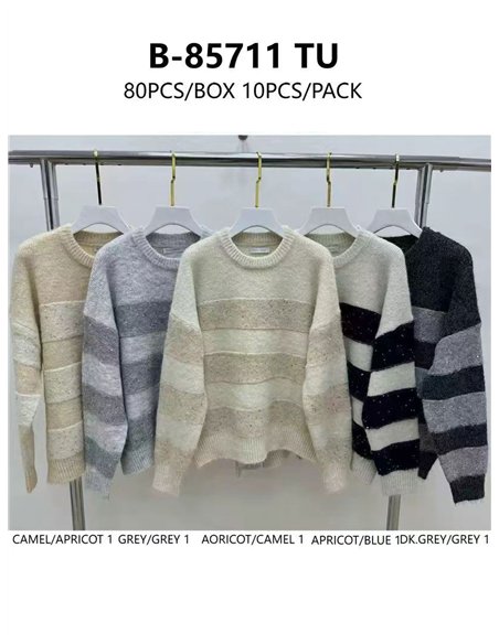 Striped sweater with sequins