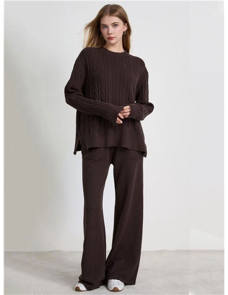 Conjunto Jersey trenzado + Pantalón punto