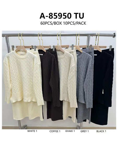 Conjunto Jersey trenzado + Pantalón punto